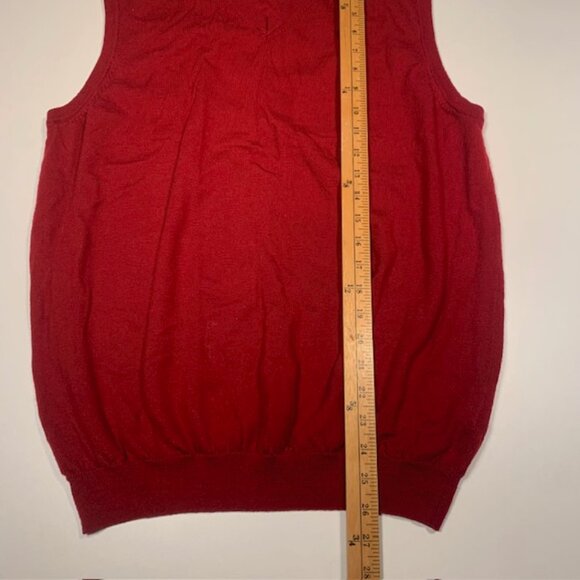 Joseph Abboud Merino Wool Sweater Vest Red XL V Neck Lightweight Mens Classic - Picture 3 of 8